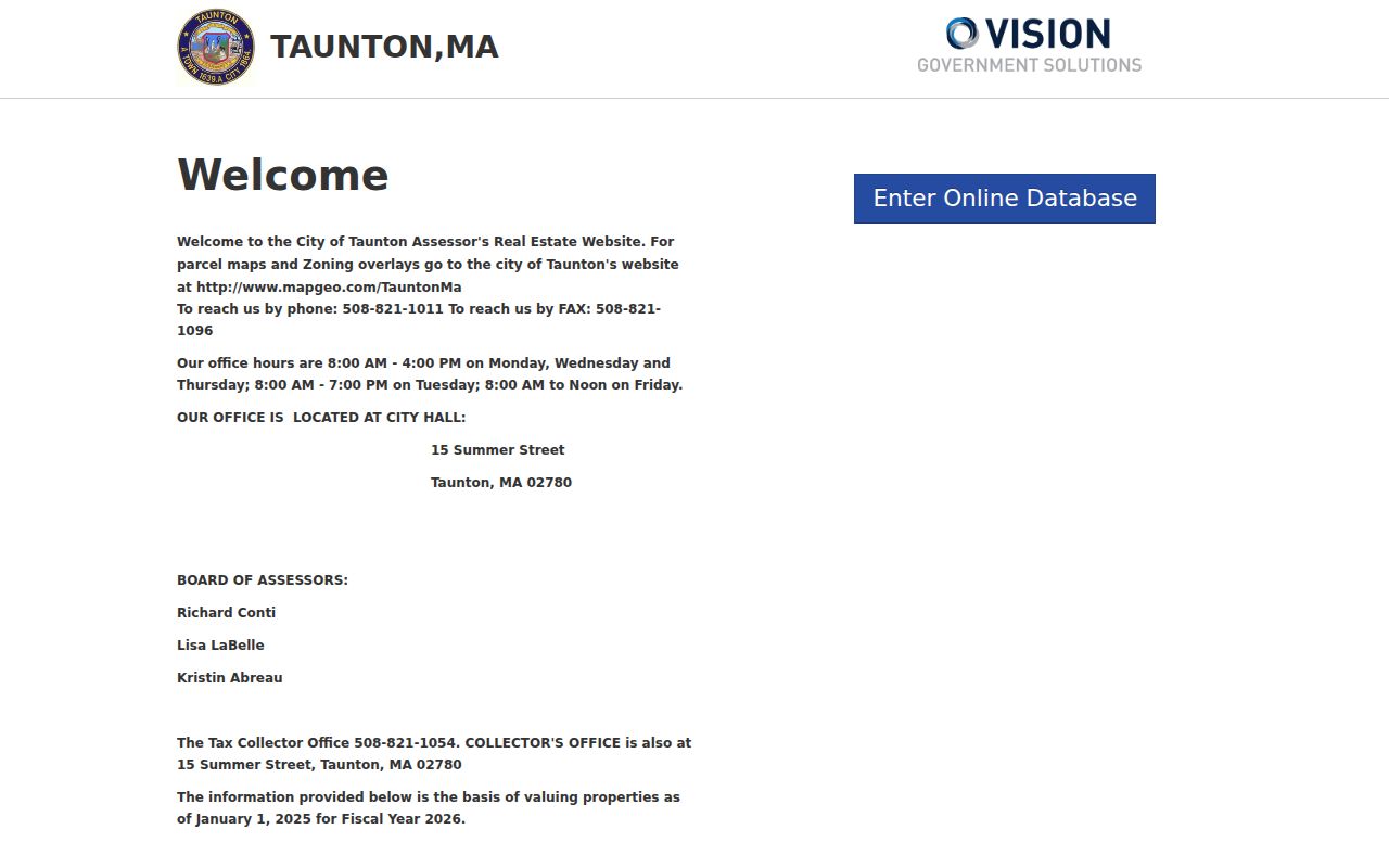 Taunton residents directory assessor property search