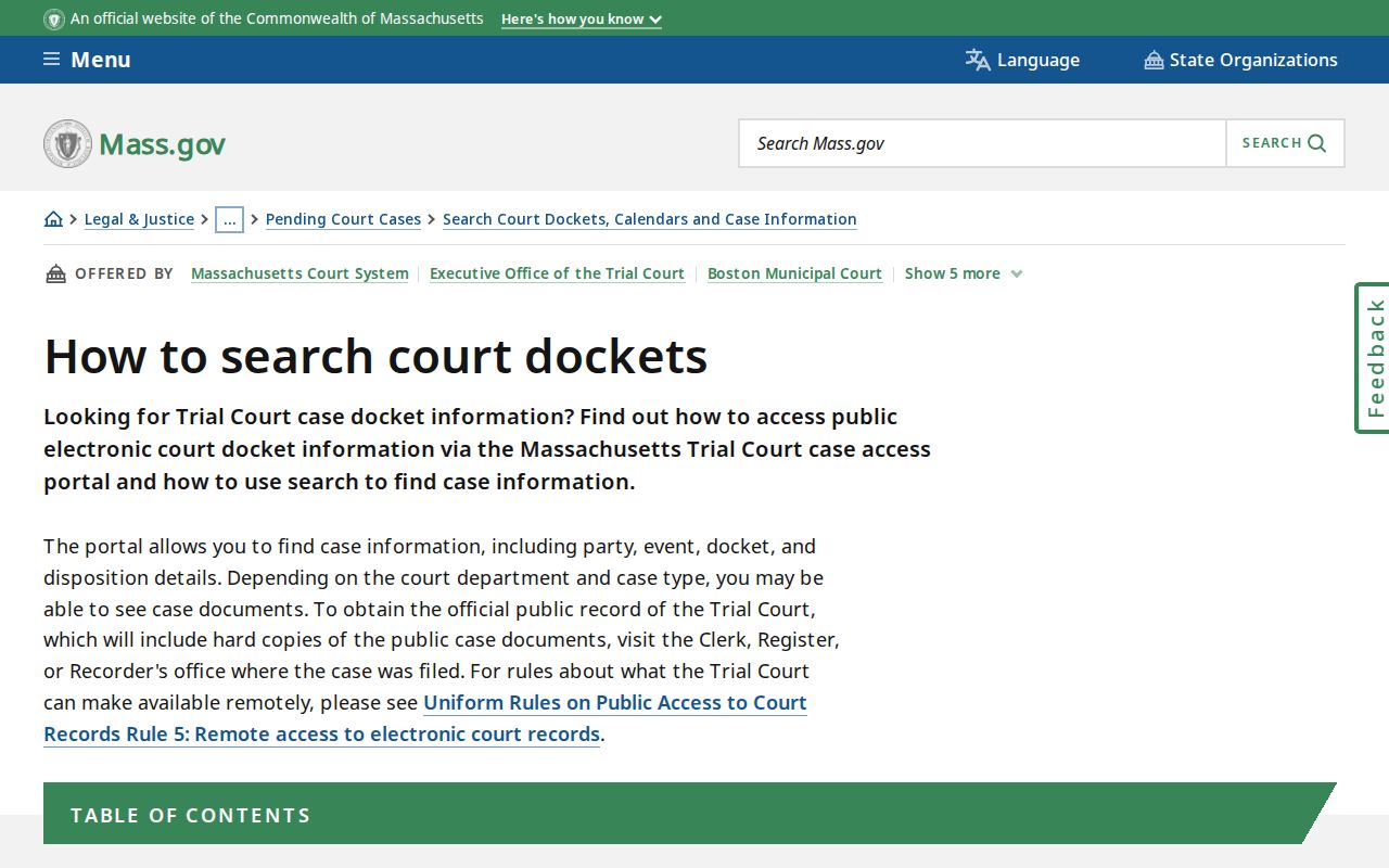 Taunton resident lookup using Massachusetts court docket fields