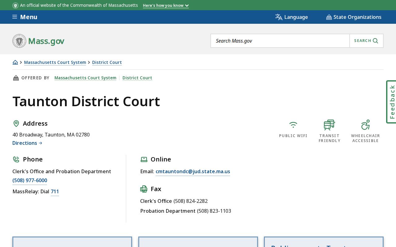 Taunton resident lookup at Taunton District Court