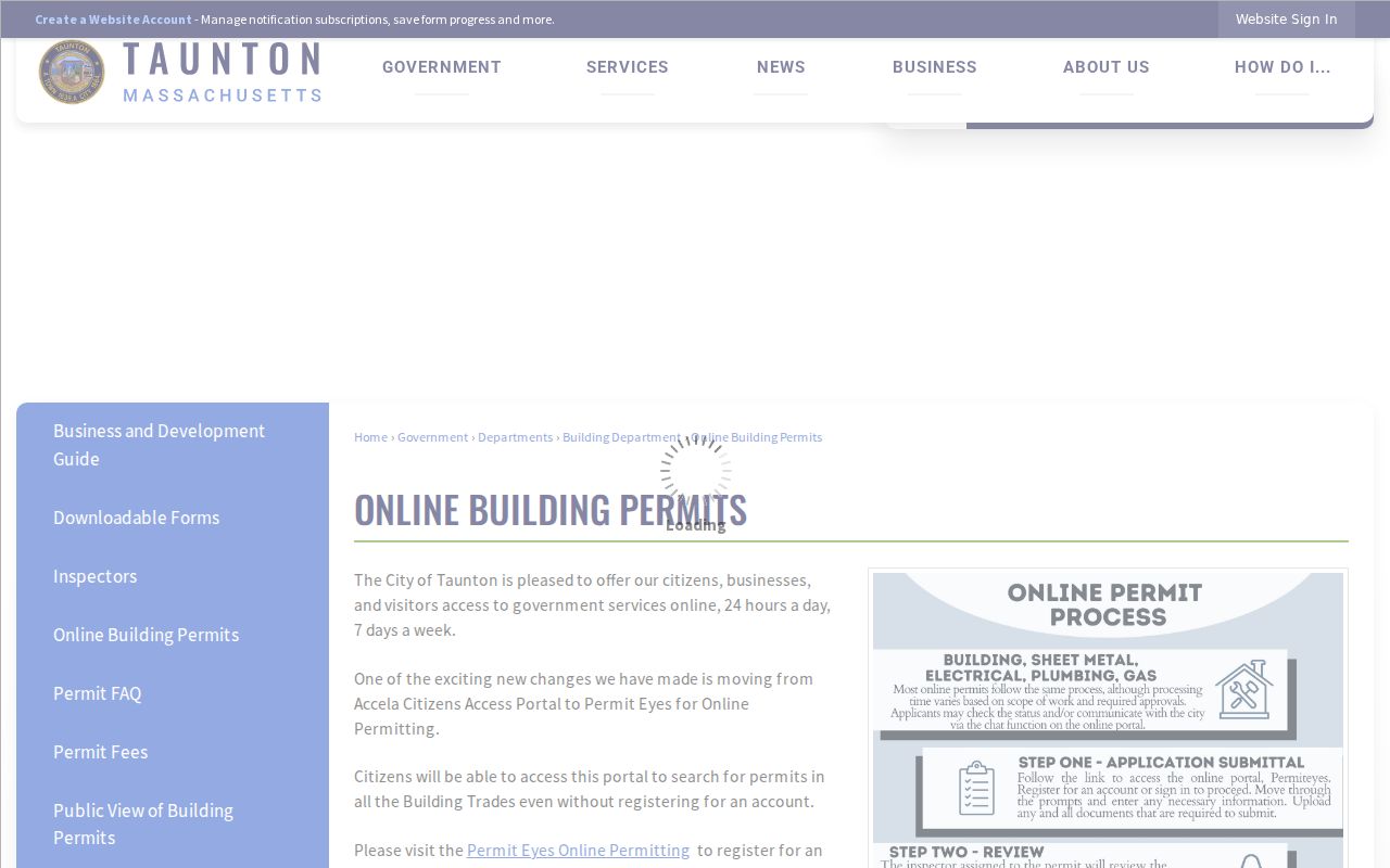 Taunton street-directory PermitEyes public building permit search