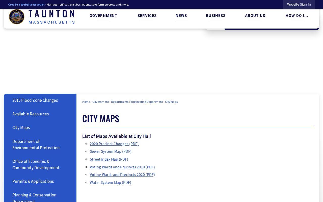 Taunton ZIP code directory city street and precinct maps